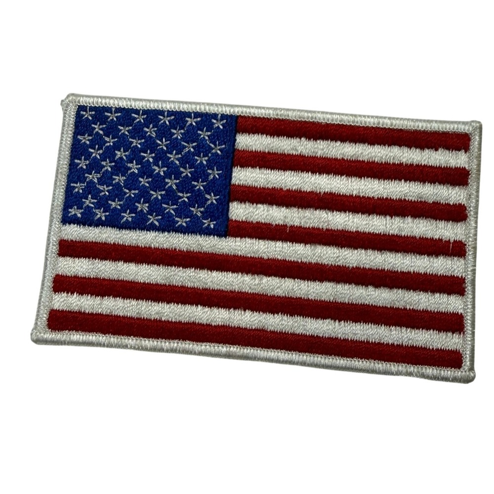 Vertical American Flag Embroidered Patch